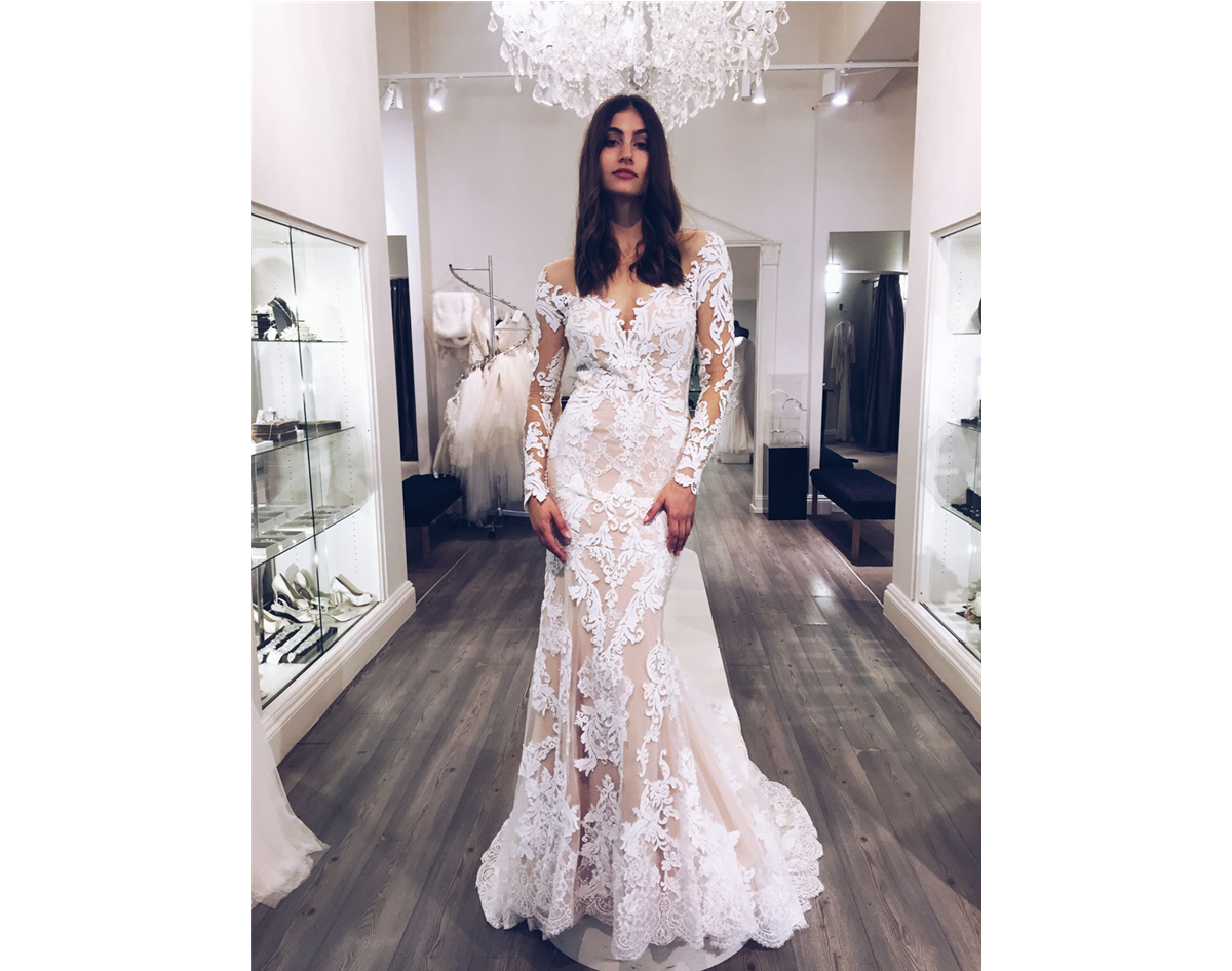 717 long sleeve lace wedding dress. 717 by Demetrios