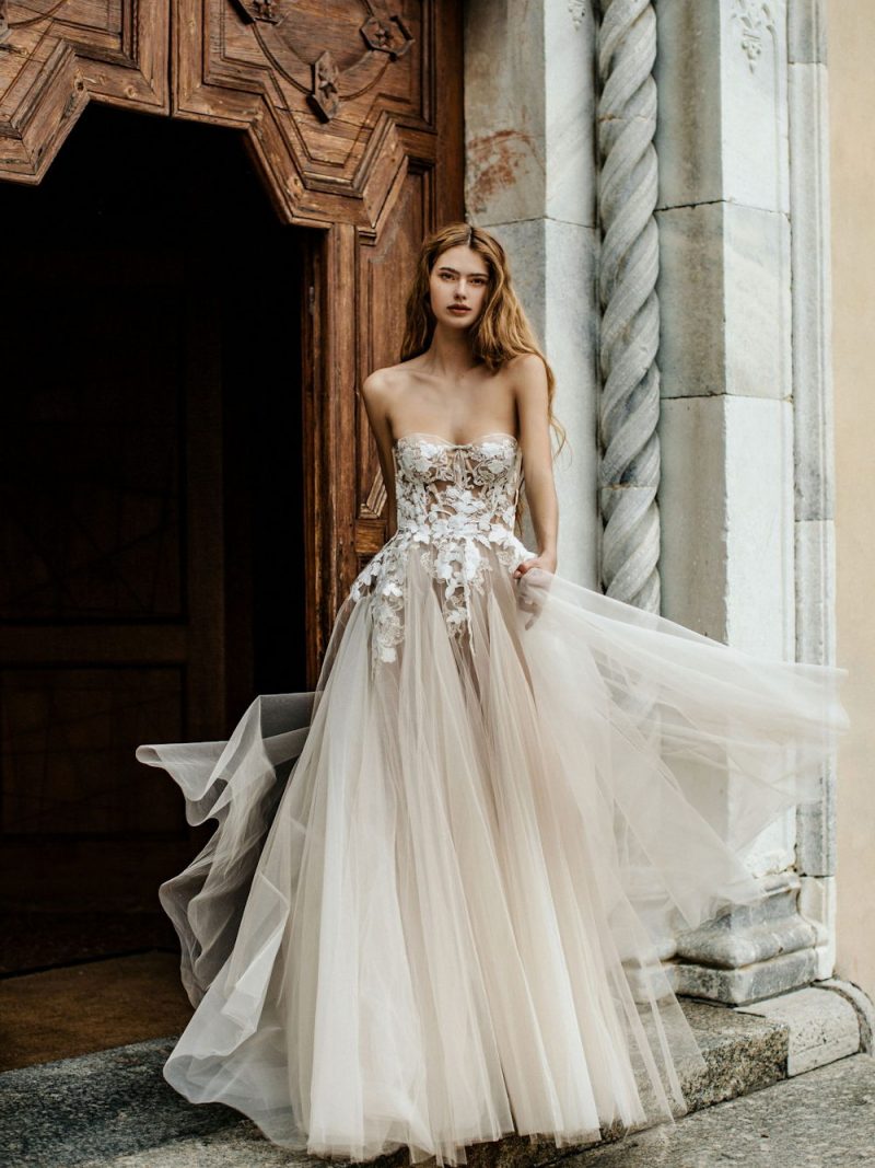 Chiloe A-line Tulle & Lace Wedding with Beads by Pronovias